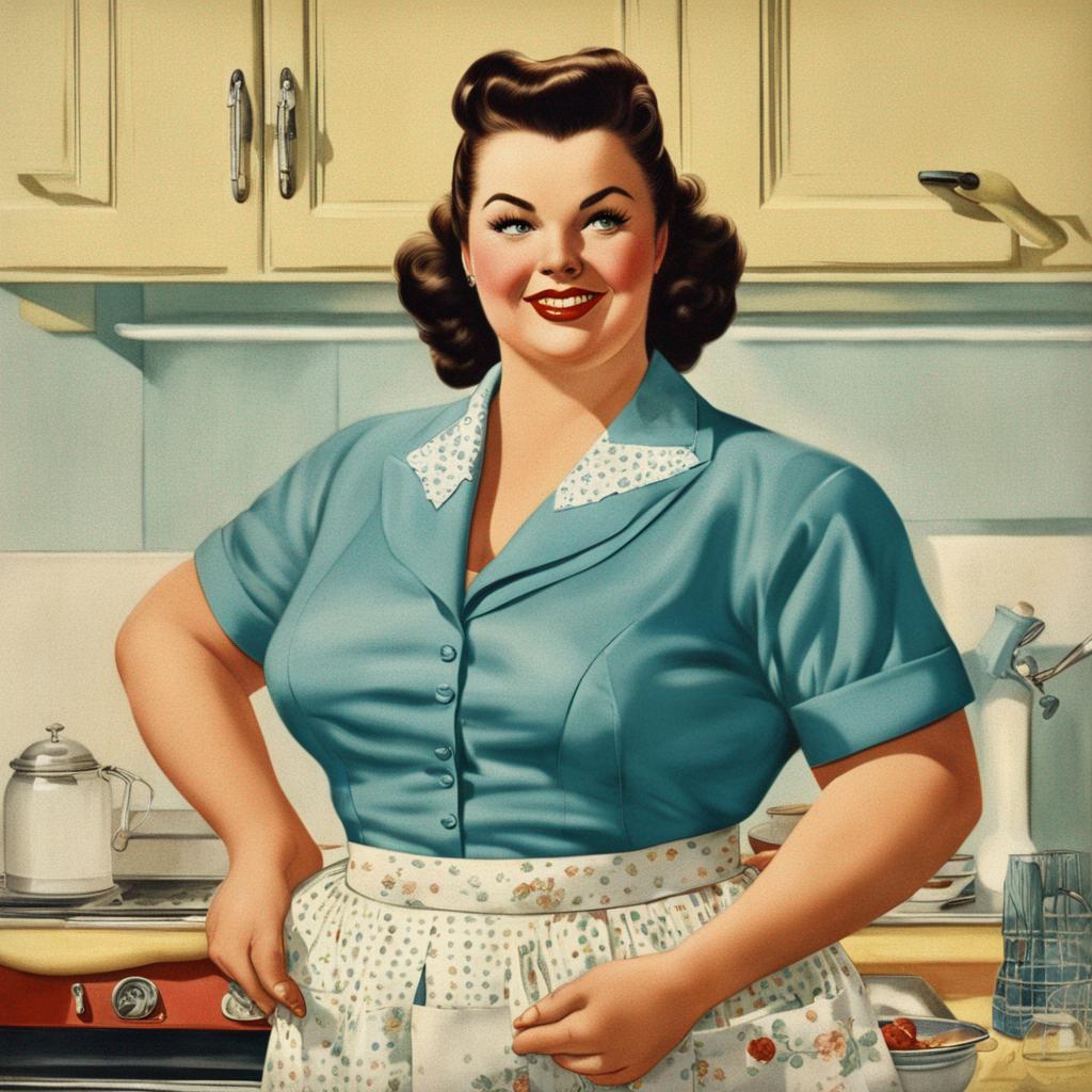 Plump 1950s housewife by Alexnicu on DeviantArt