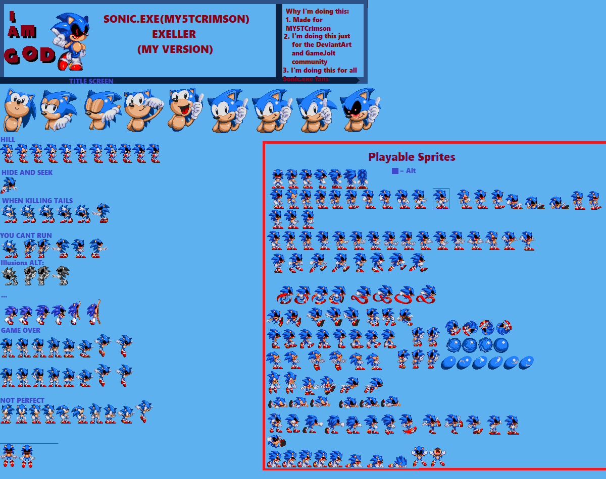 Sonic.EXE The Game Mod.genized Sonic.EXE Sprites by SonicexeNUFan2025 ...