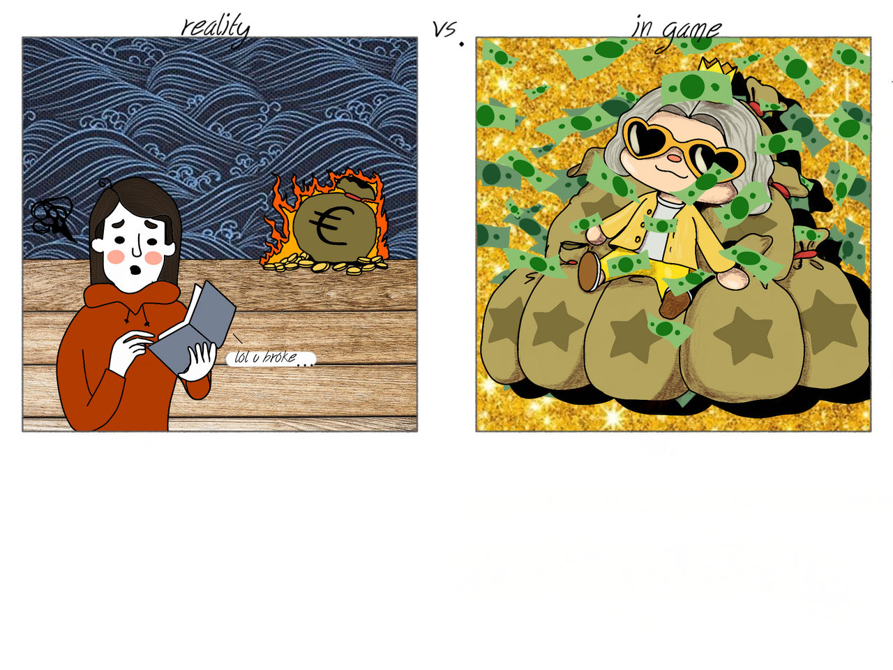 Money ACNH vs. Life by Faileas98 on DeviantArt