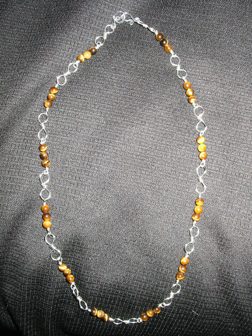 Tiger Eye and Silver Necklace