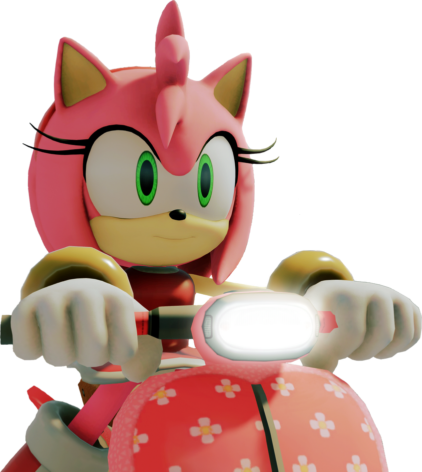 Amy Rose Riding a Scooter Render by DawidGolaszewski on DeviantArt