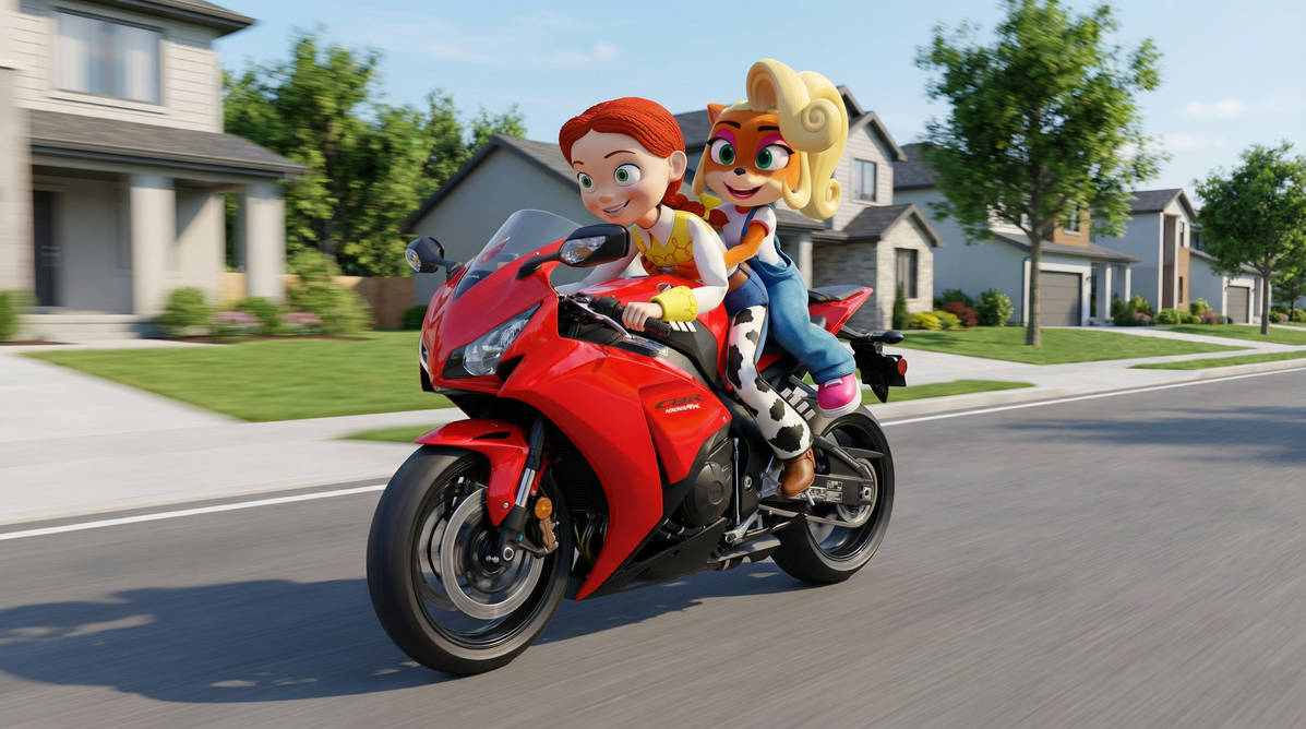 Bicycle Rider Back Coco Jessie and Coco Riding on Motorcycle Together by DawidGolaszewski on ...