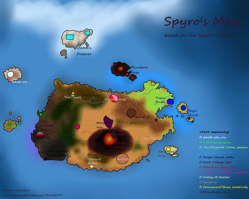 Spyro's Map by Yazatira on DeviantArt