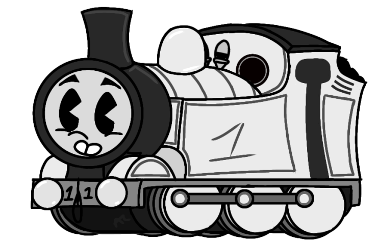 Thomas the train black top and white