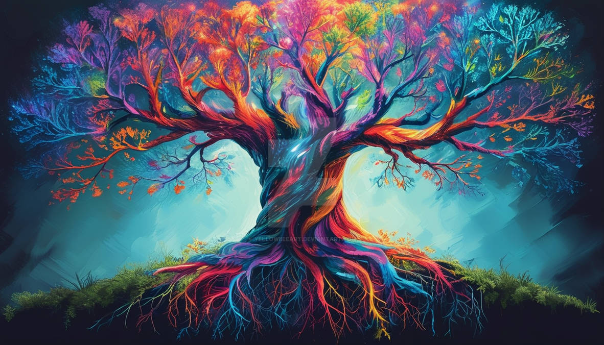 Painted Tree art by YellowBeeArt on DeviantArt