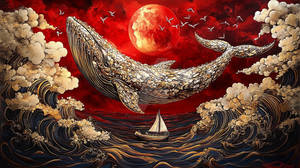 Float under the red moon