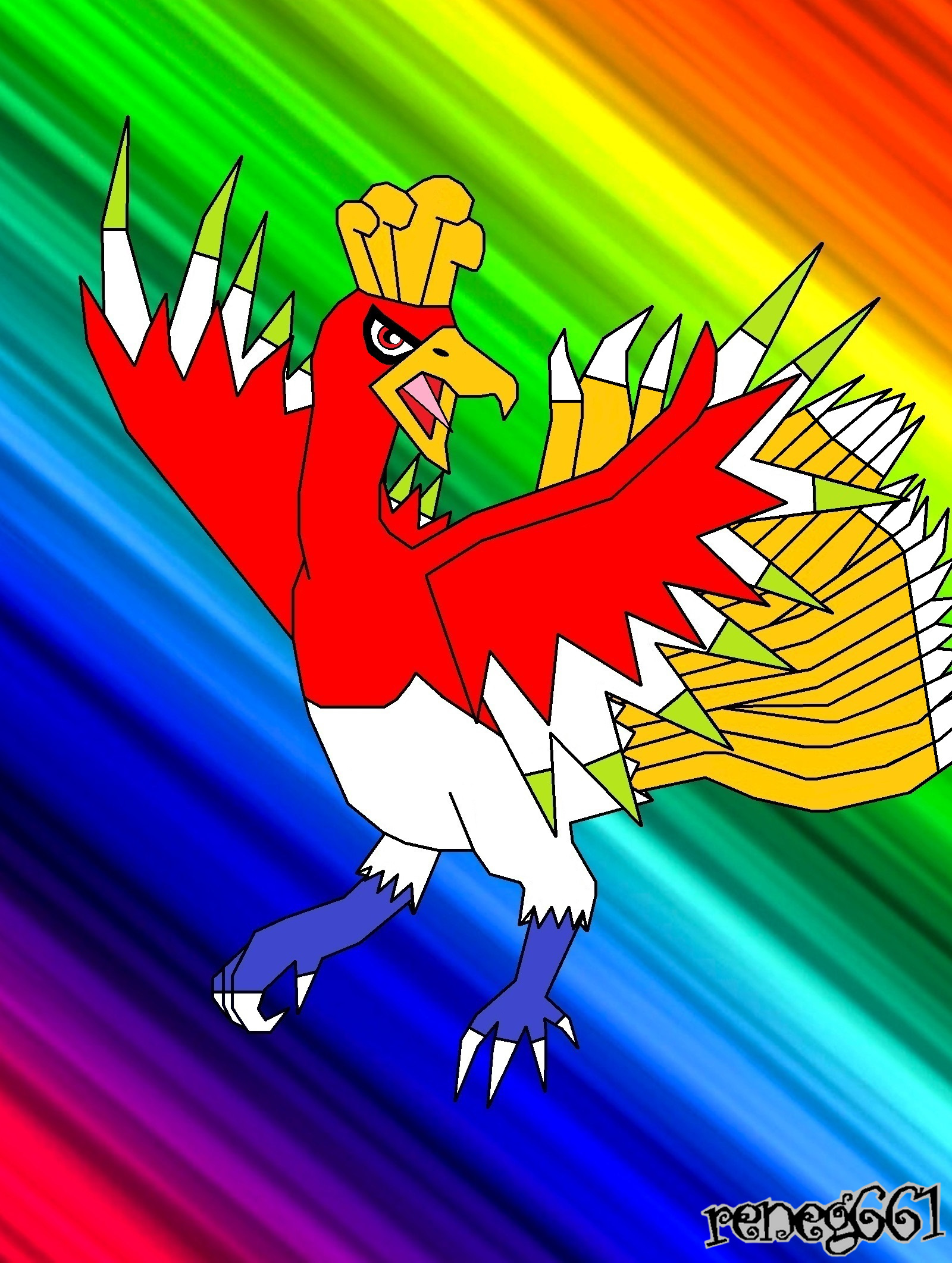 Pokemon Ho-oh drawing (pokemon hoho hooh) by MerelYael on DeviantArt