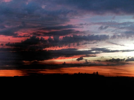 Photo: Red Blue Scenery On the Way (Sunset)