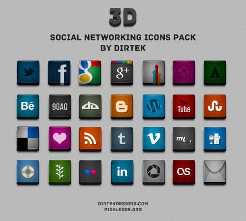 3D Social Networking Icons - FREEBIE