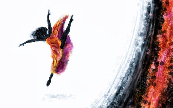 modern dance by girl abstract -  digital painting