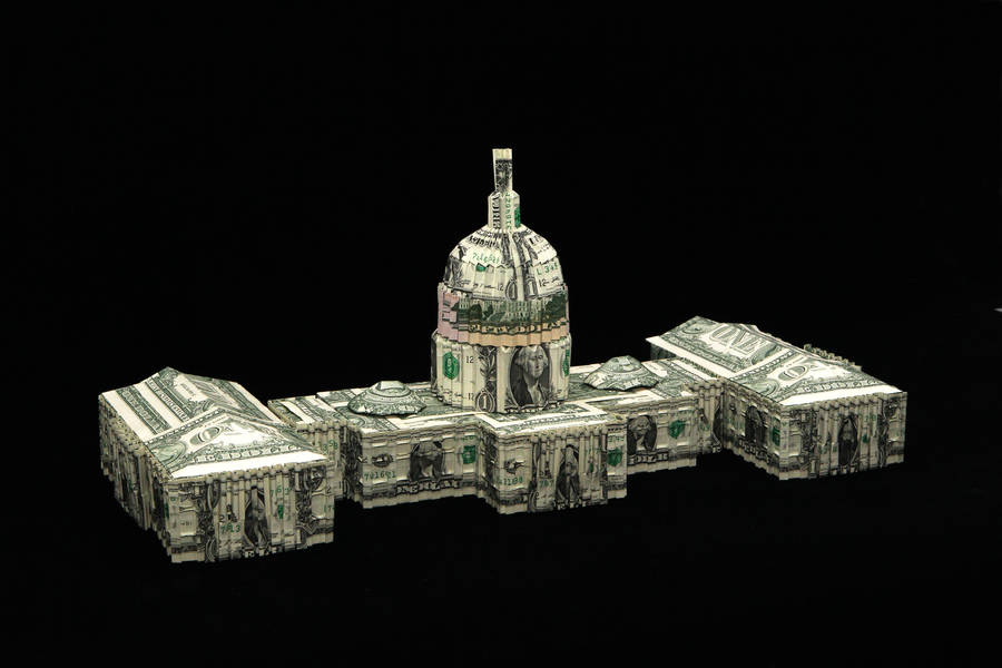 U.S. Capitol building Made wilth dollar bills by orudorumagi11