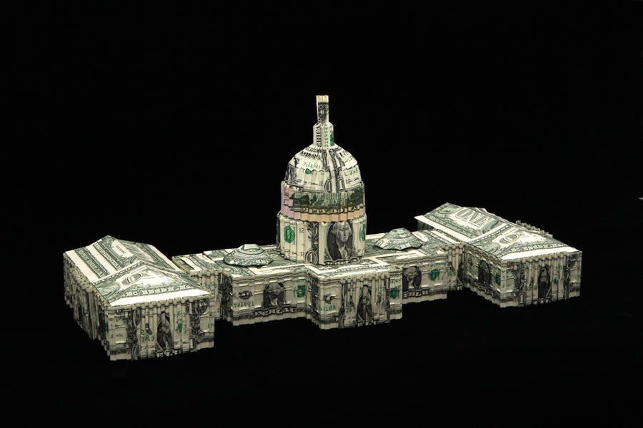 U.S. Capitol building Made wilth dollar bills