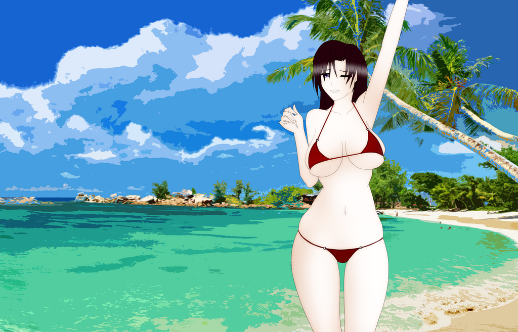 Sexy girls in the beach - Kasuga