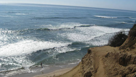 Looking down to the beach