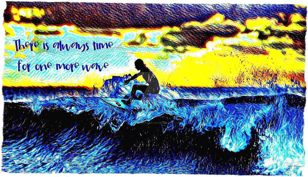 Surfer Painting Van Gogh Style 3A