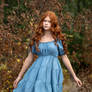 West End Small Boho Dress And Round Hat In Fields