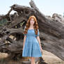West End Small Boho Dress And Round Hat In Fields