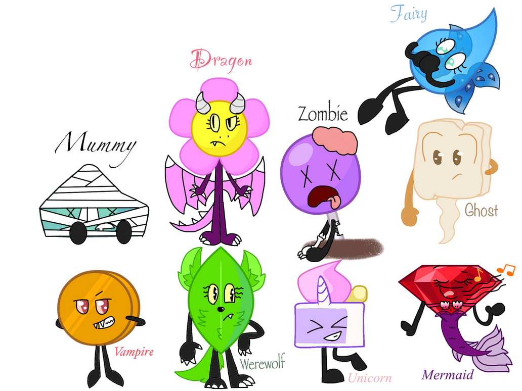 Bfb Evolution Each one creatures who in BFB by MixTapeFan2016isback on DeviantArt