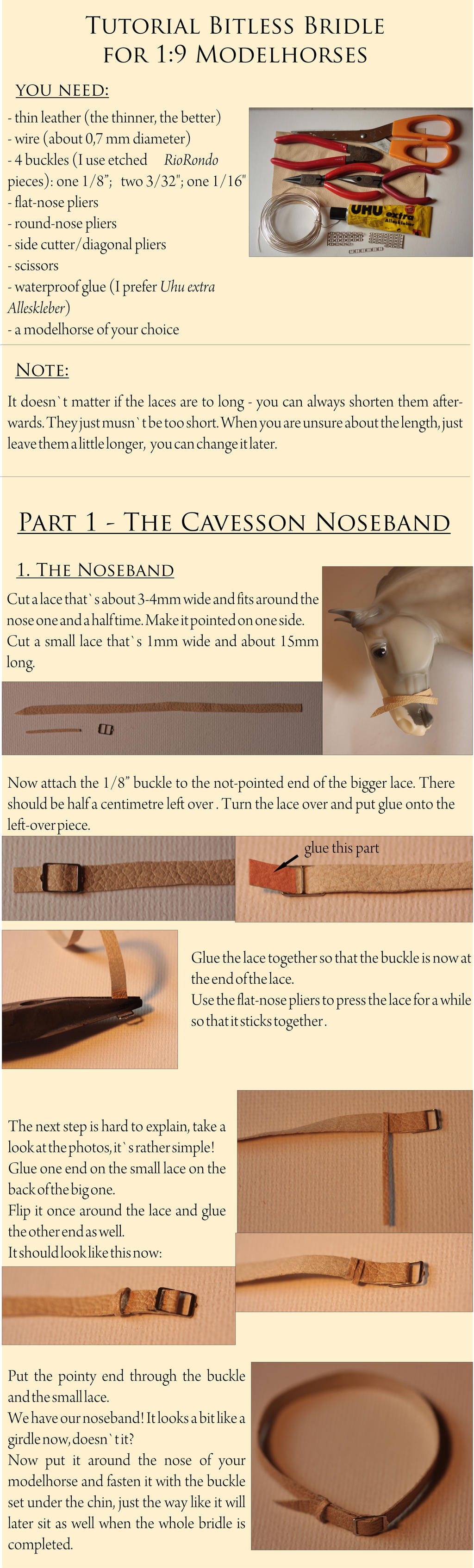 Tutorial Bitless Bridle for model horses 1:9 part1