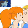 Kim Possibe and Ron Stoppable kissing