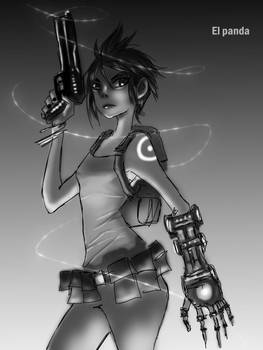 Sketch gun girl