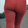 Ass in red leggings