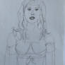 Gothic Vampire Woman- original pencil sketch