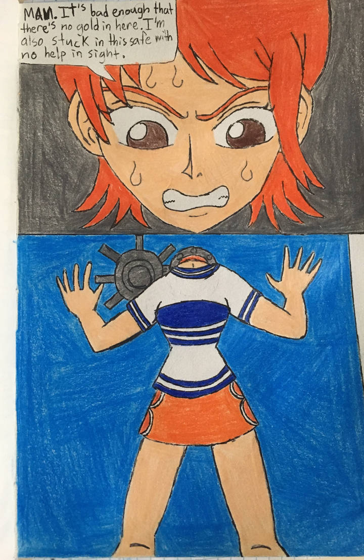 Nami head stuck in a safe by moguera2013 on DeviantArt