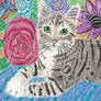 Tabby  cat watercolor painting