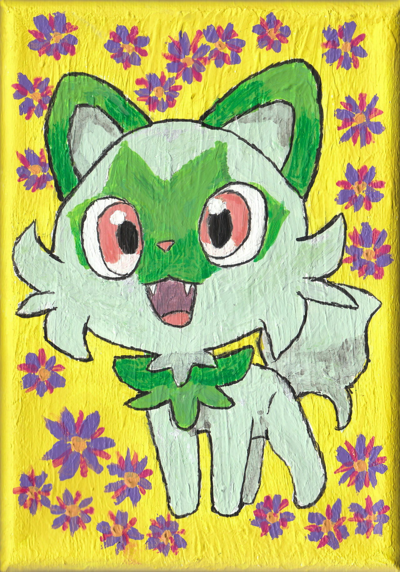 Sprigatito Pokemon fan painting by tulipteardrops on DeviantArt