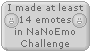 NaNoEmo Challenge 2015 - 14 emotes Badge