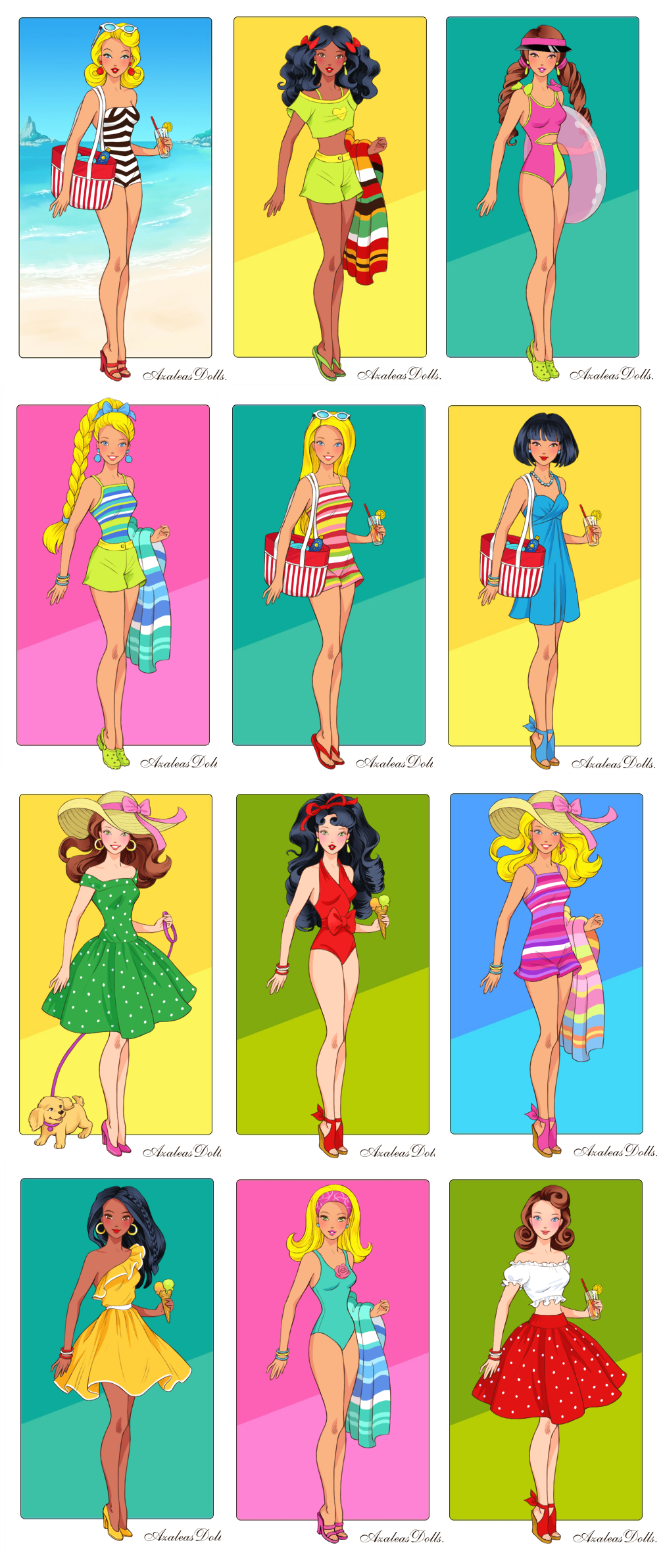 barbie beach dress up Barbie Surf Up Beach Teresa & Barbie Beach Glam 2006