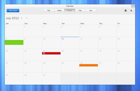 Mockup: GNOME Calendar