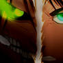 Eren And Attack Titan Half Face