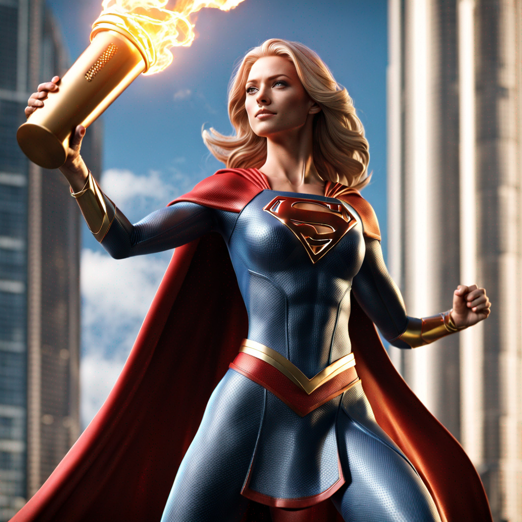 Supergirl with Olympic torch 100th Supergirl image