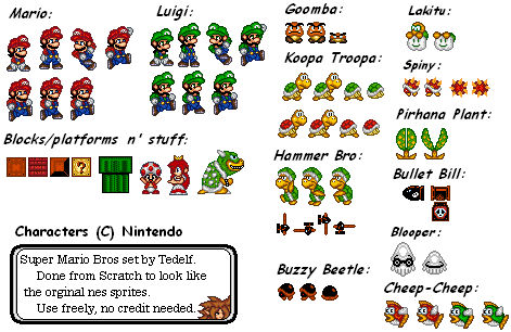 Super Mario Bros set by tedelf on DeviantArt