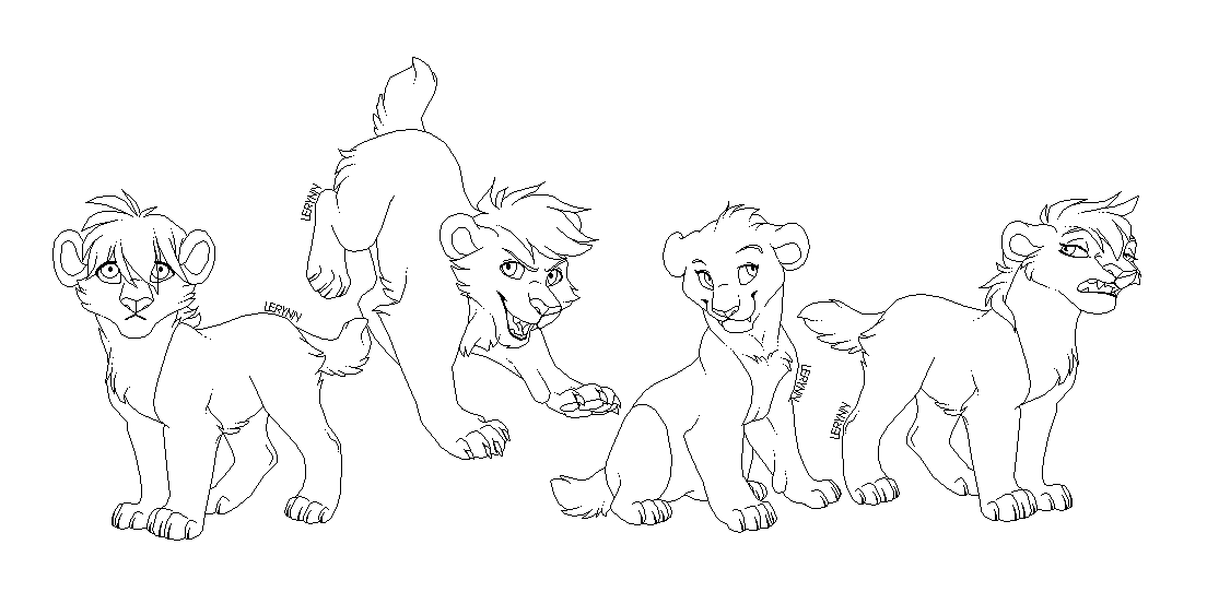 Saber-tooth cubs lineart