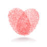 red fingerprint heart shape
