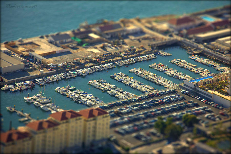 Toy Boats in Gibraltar Harbour (Tiltshift) by Cloudwhisperer67