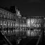 Le Louvre by Night - Black and White