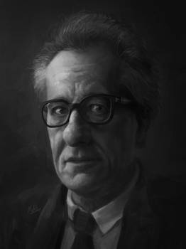 Geoffrey Rush portrait study