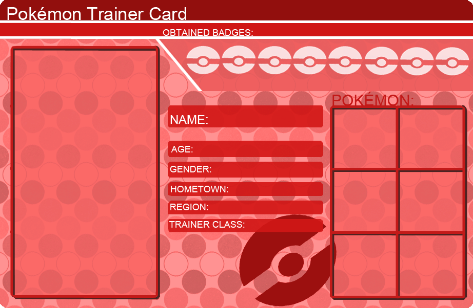 Pokemon Trainer Card Template Red by khfanT on DeviantArt