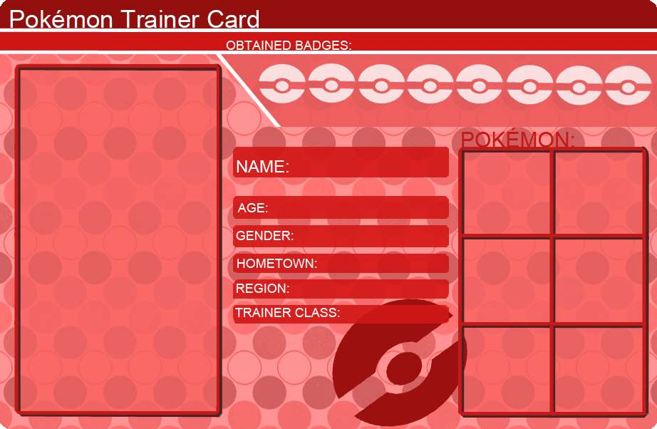 Pokemon Trainer Card Template Red