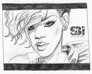 Rihanna Pencil Sketch