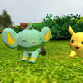 PIKACHU AND SHINX PLAYING TOGETHER