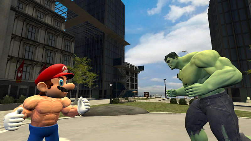 Buff Mario vs Hulk by shinxboy on DeviantArt