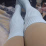 Femboy in Blue Knee Highs