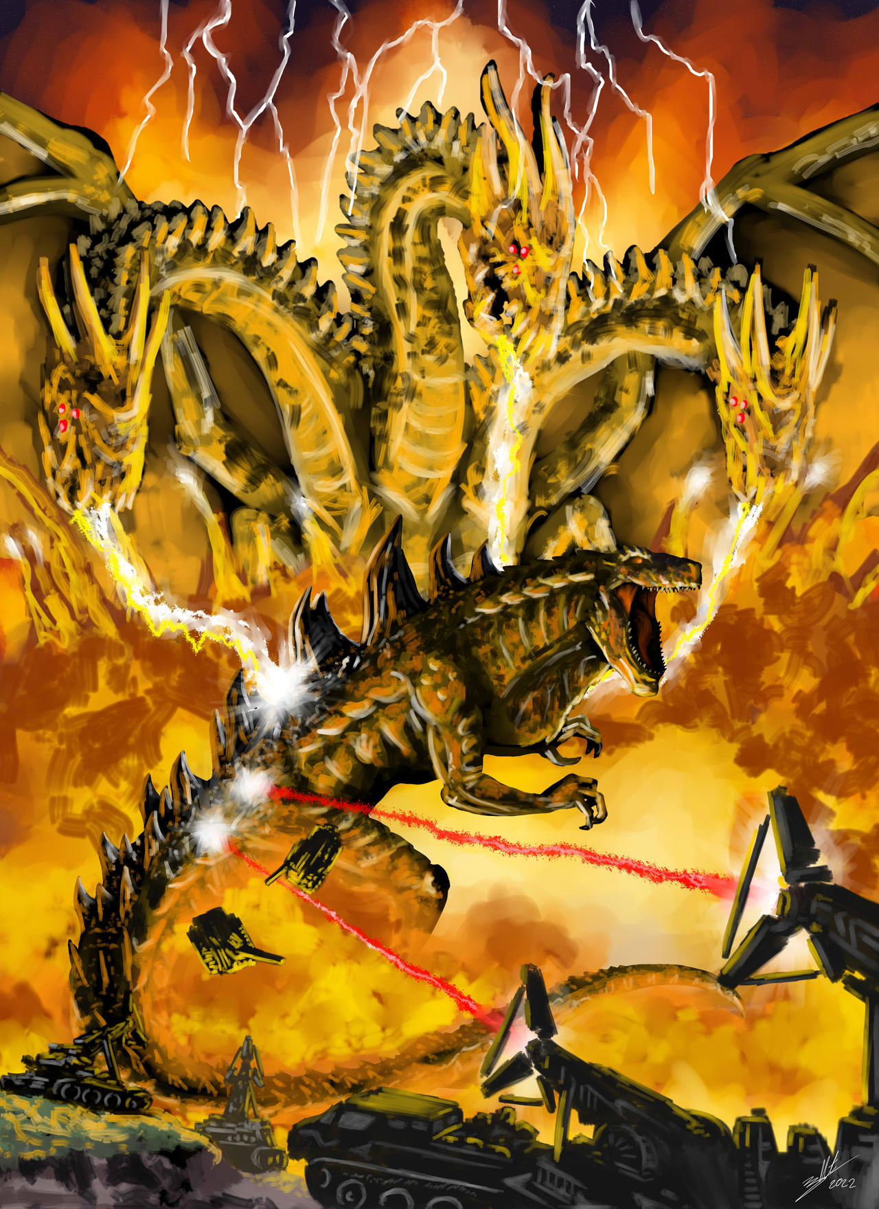 Godzilla Vs Rival Godzilla vs Ghidorah by Dramzilla77 on DeviantArt