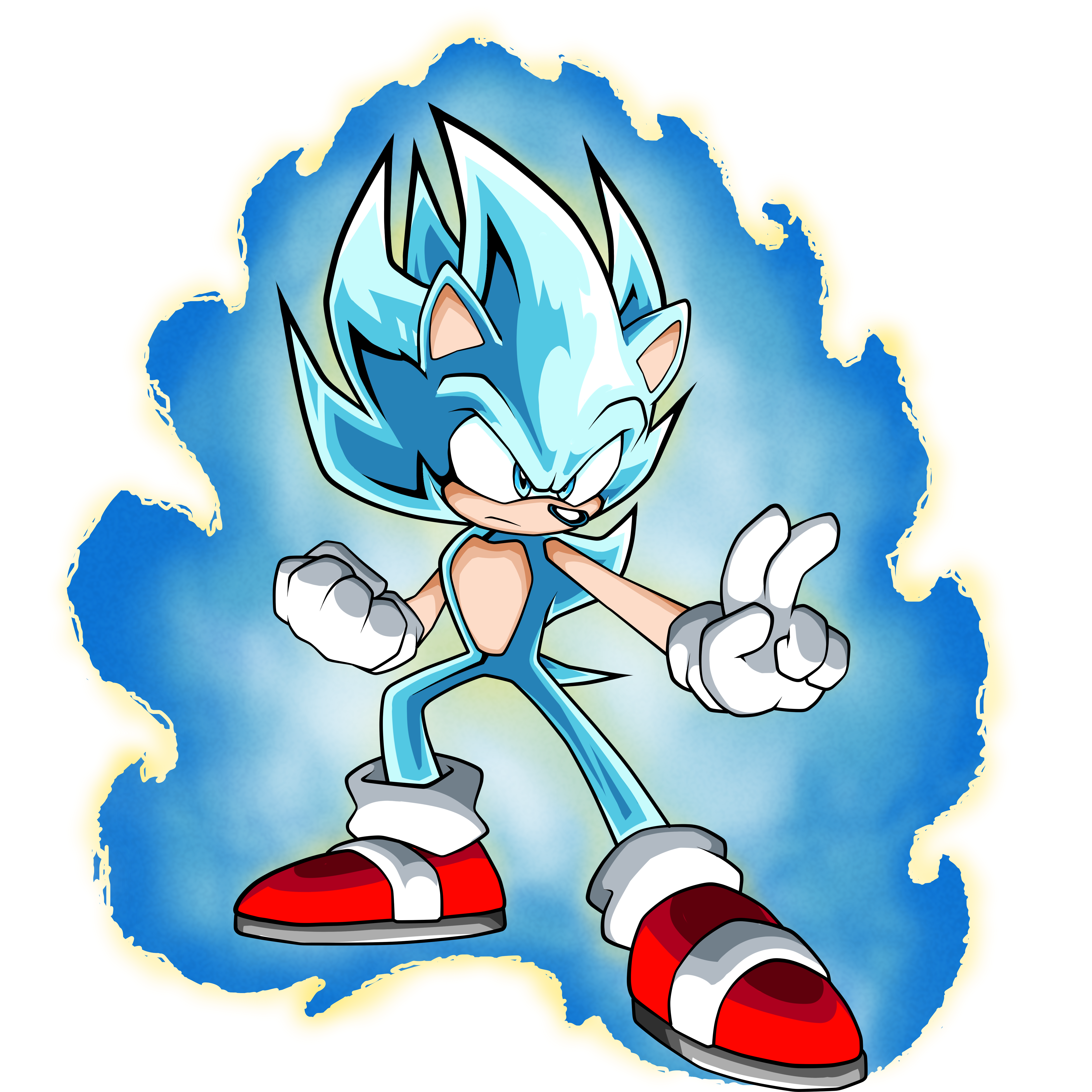 SUPER SONIC GOD (BLUE) by SarkenTheHedgehog on DeviantArt