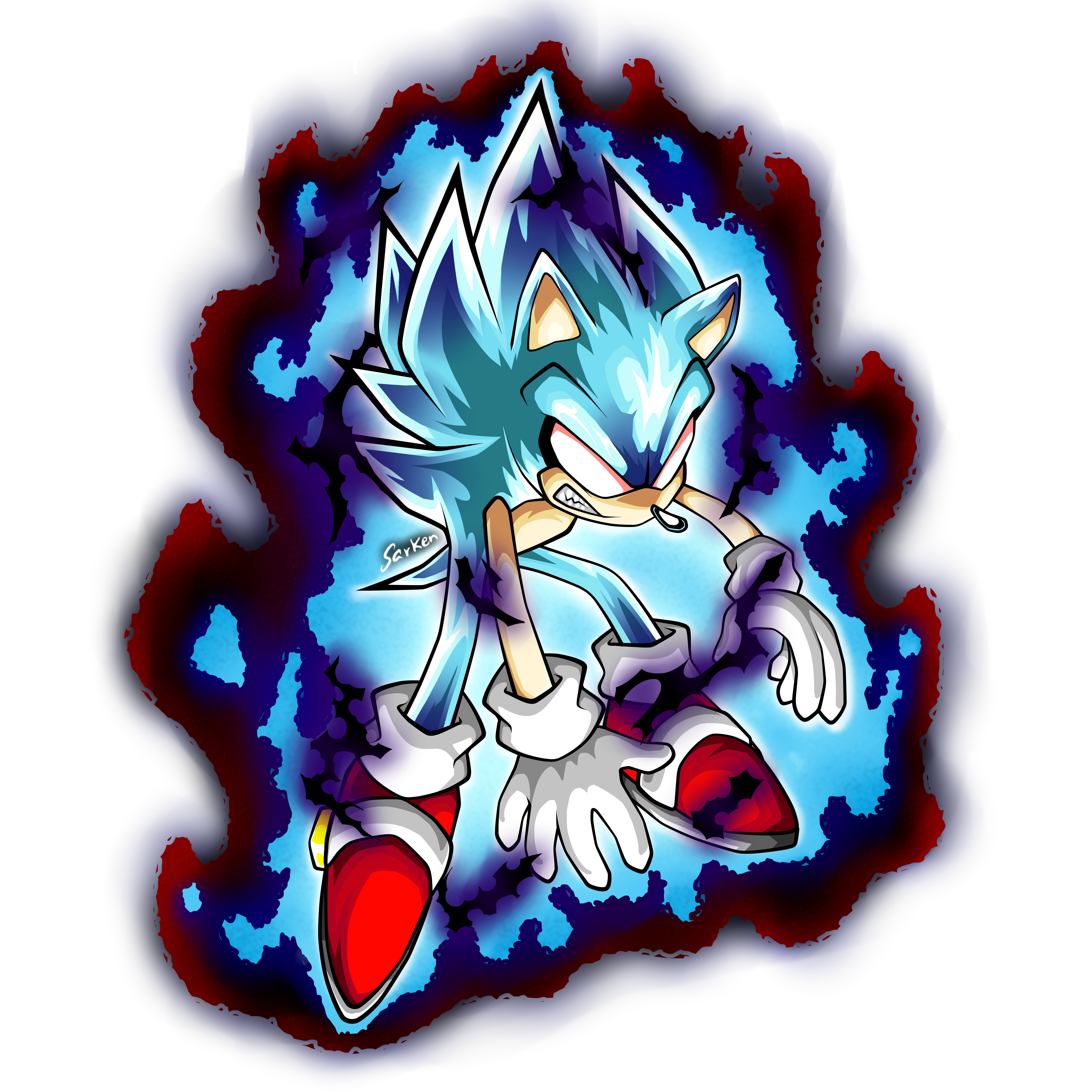 SUPER SONIC GOD (BLUE) by SarkenTheHedgehog on DeviantArt